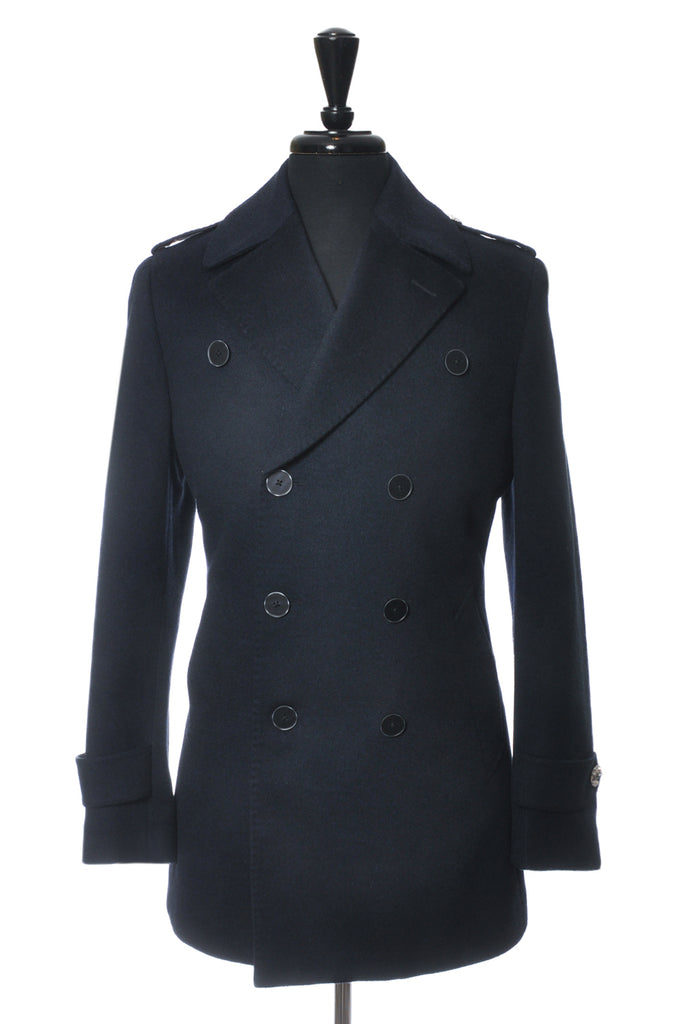 Suits Curtis Elliot Swarovski Crystal Accented Cashmere Blend Pea Coat