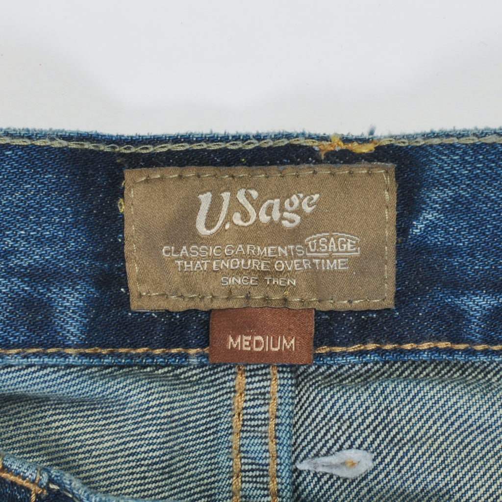 U.Sage Cropped Washed Denim Jeans