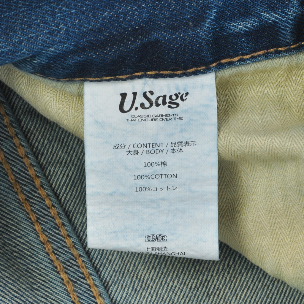U.Sage Cropped Washed Denim Jeans