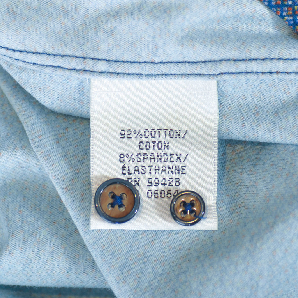 Bugatchi Navy Blue Print 8 Way Stretch Shirt