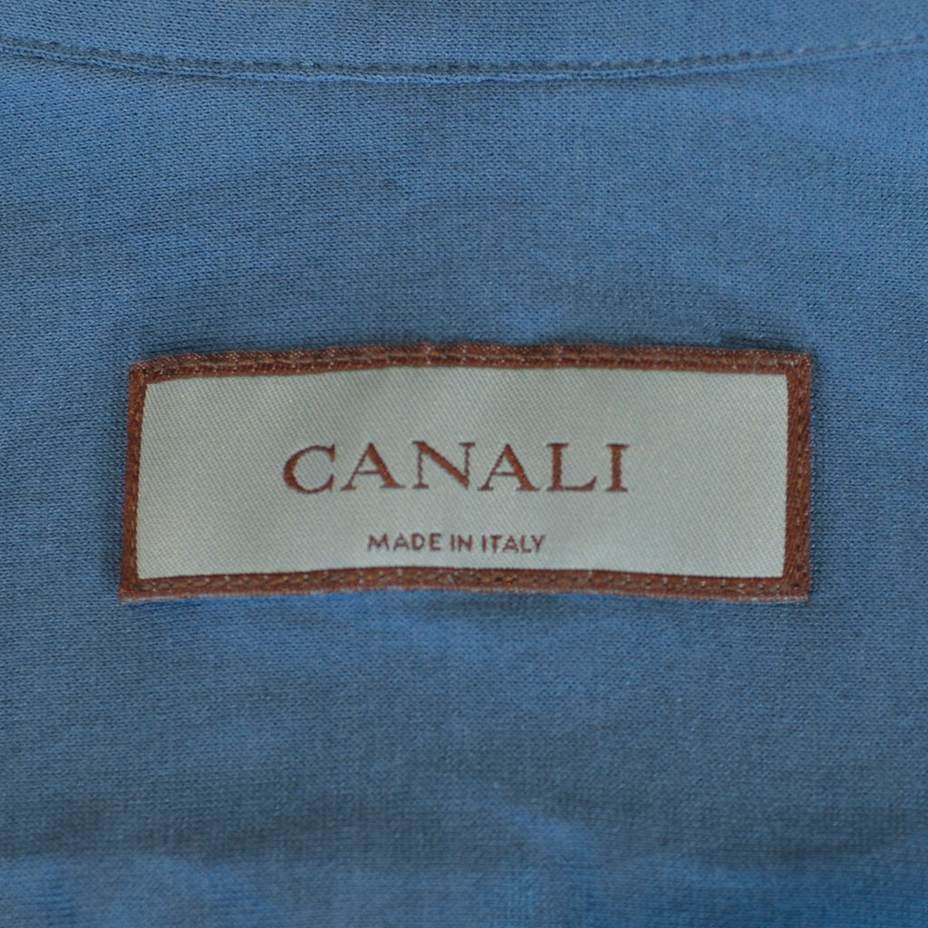 Canali Blue Jersey Knit Shirt