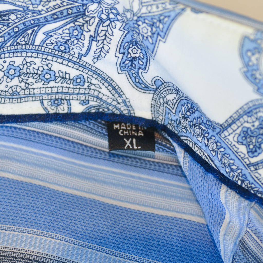 Bugatchi Blue Striped Dress Shirt