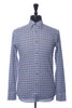 Eton Brown and Blue Check Light Weight Flannel Slim Fit Dress Shirt