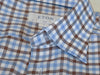 Eton Brown and Blue Check Light Weight Flannel Slim Fit Dress Shirt