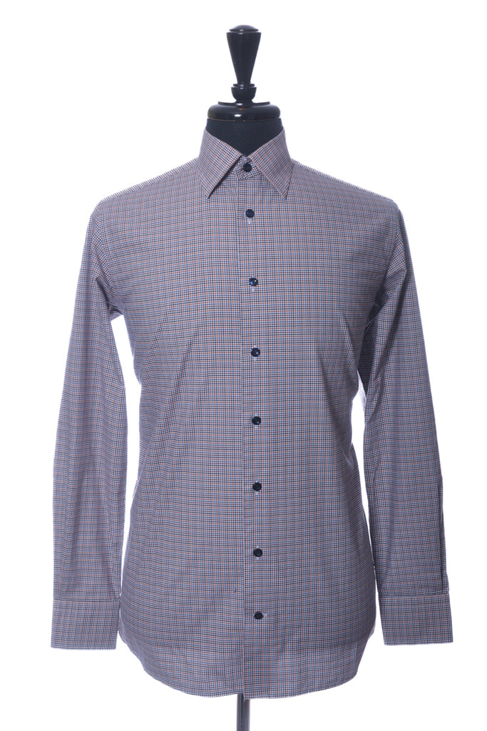 Eton Check Contemporary Fit Twill Dress Shirt