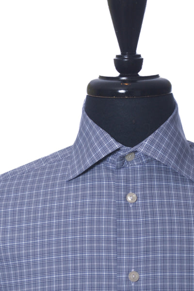 Eton Grey Check Contemporary Fit York Dress Shirt