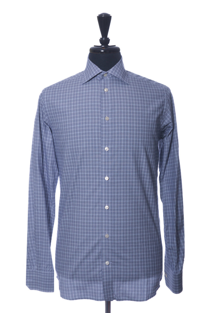 Eton Grey Check Contemporary Fit York Dress Shirt