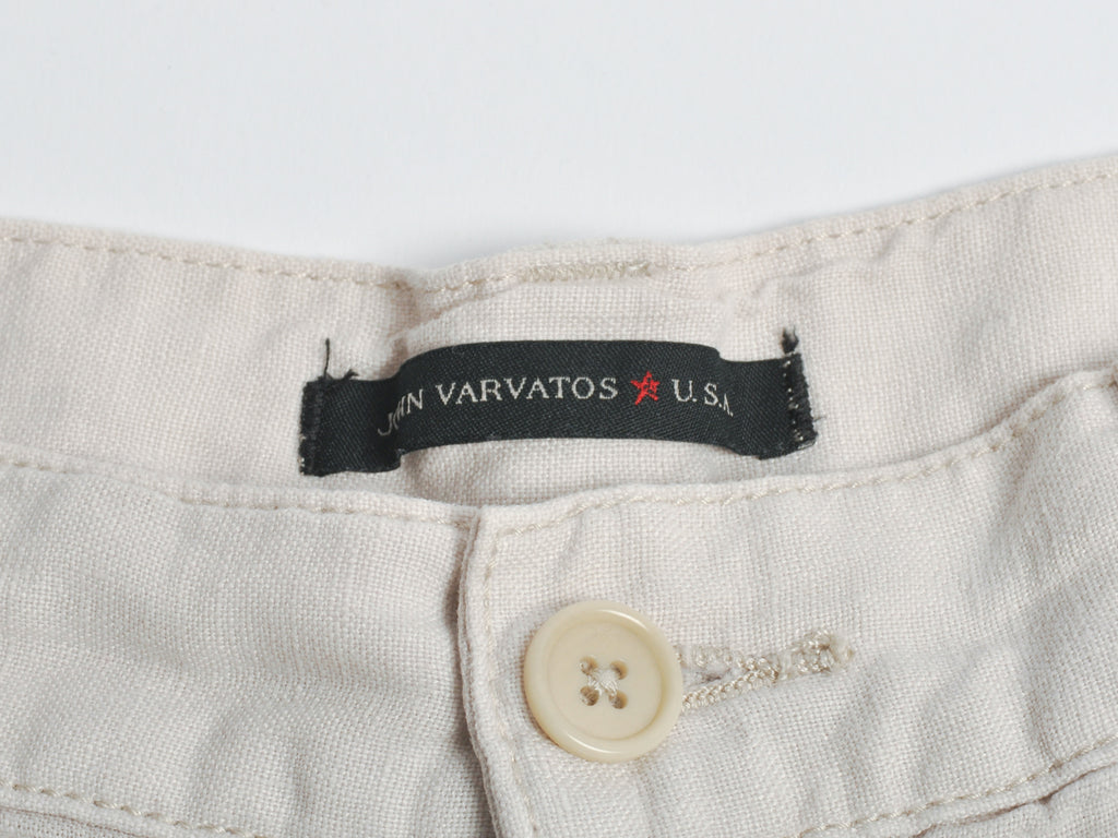 John Varvatos Beige Linen Shorts