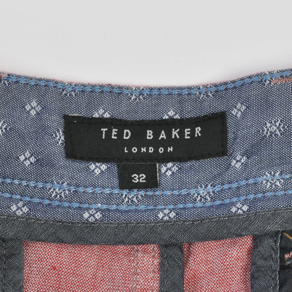 Ted Baker Red Linen Blend Gellert Shorts