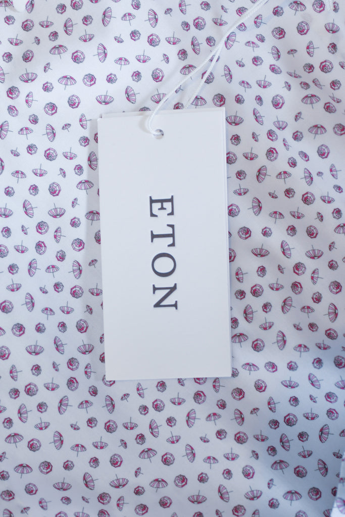 Eton NWT Slim Fit Umbrella Print Short Sleeve Shirt
