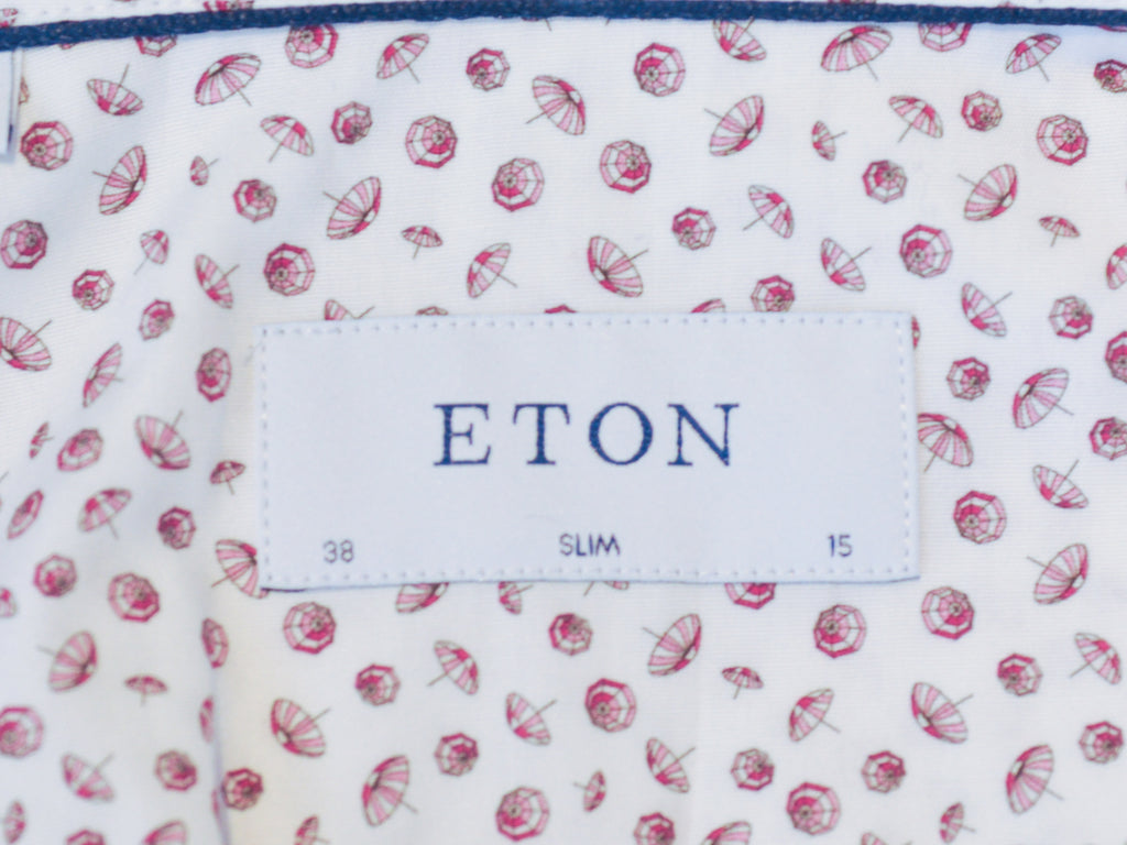 Eton NWT Slim Fit Umbrella Print Short Sleeve Shirt