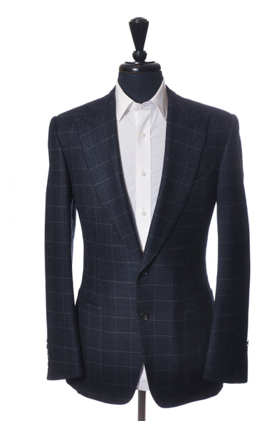 Tom Ford Charcoal Grey Check Basic Base A Blazer