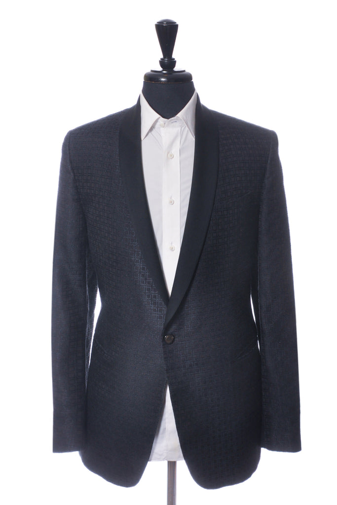 Etro Black Geometric Silk Dinner Jacket