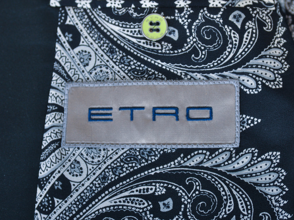 Etro Black Geometric Silk Dinner Jacket