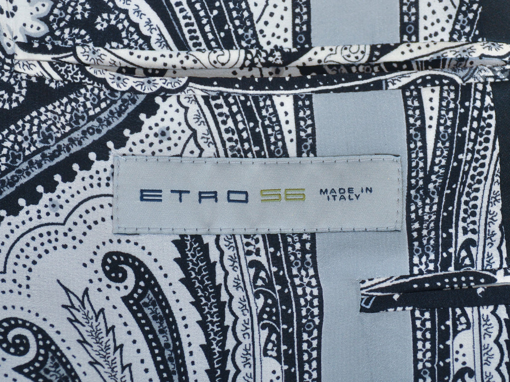 Etro Black Geometric Silk Dinner Jacket