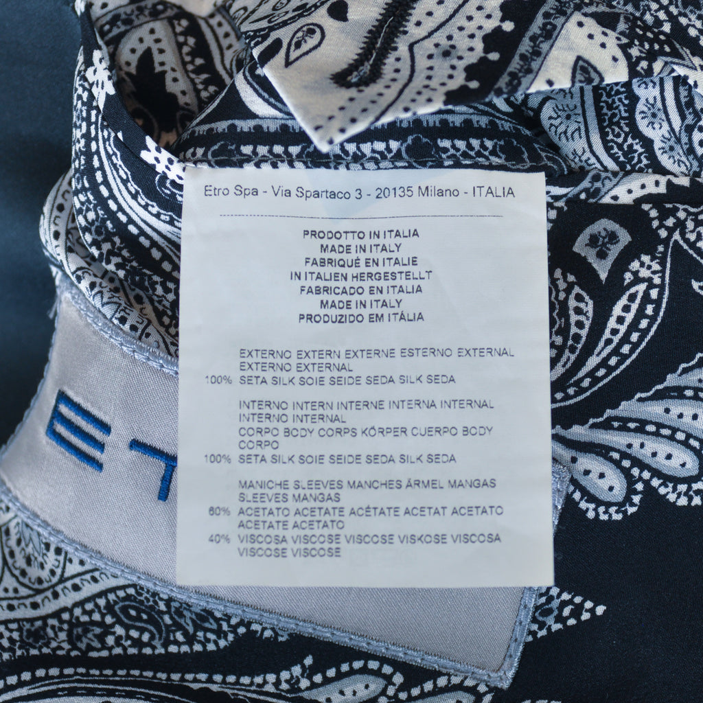 Etro Black Geometric Silk Dinner Jacket