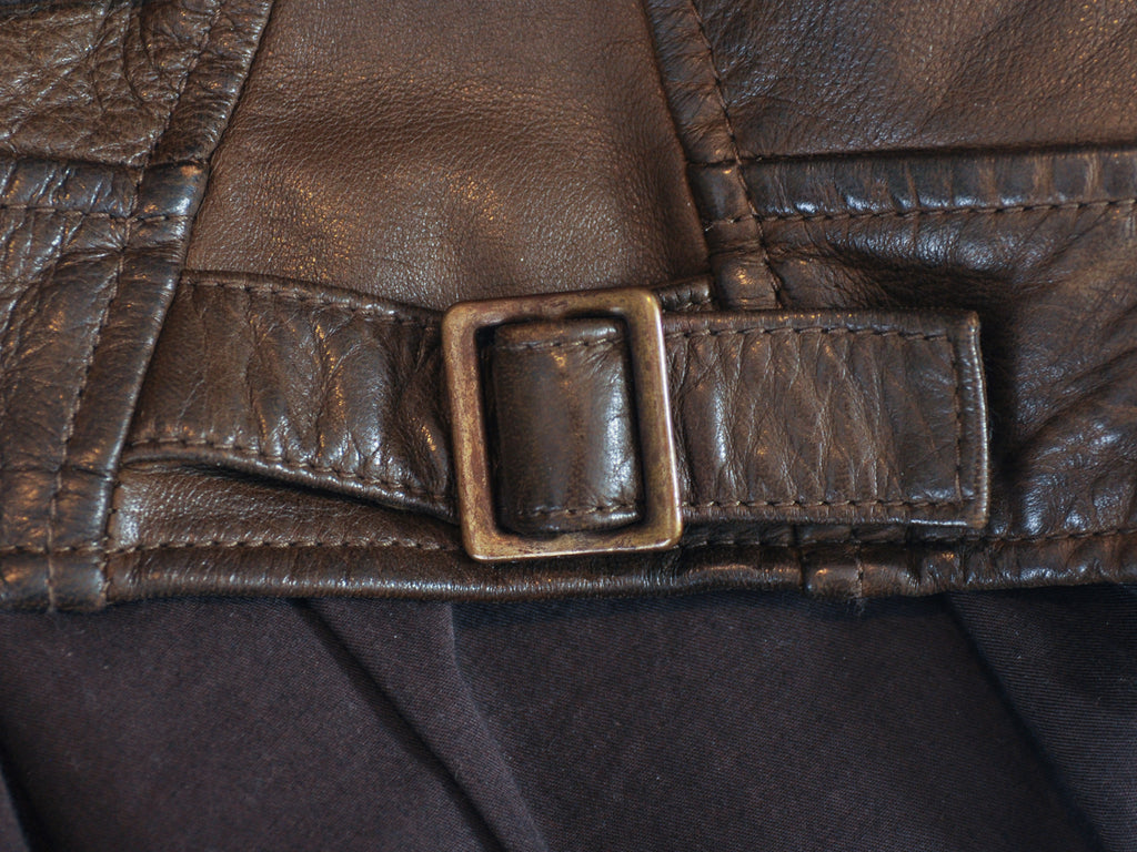 John Varvatos Brown Lambskin Leather Jacket