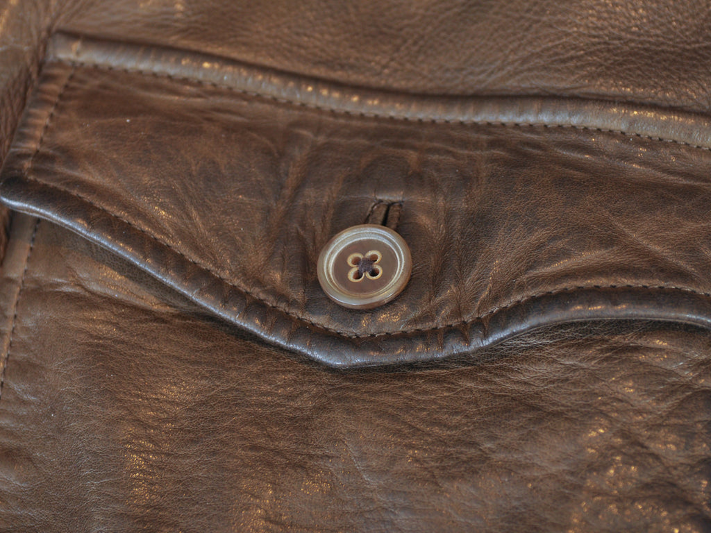 John Varvatos Brown Lambskin Leather Jacket