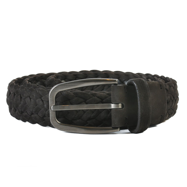Ermenegildo Zegna Chocolate Brown Suede Woven Belt