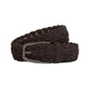 Ermenegildo Zegna Chocolate Brown Suede Woven Belt