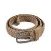 Ermenegildo Zegna Neutral Brown Suede Woven Belt
