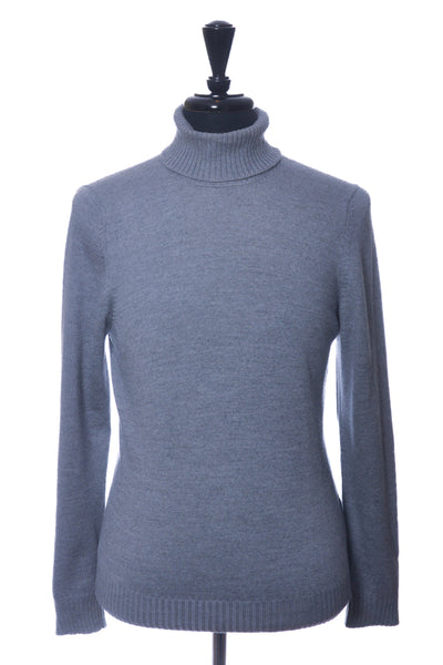 Gran Sasso Grey Wool Roll Neck Sweater