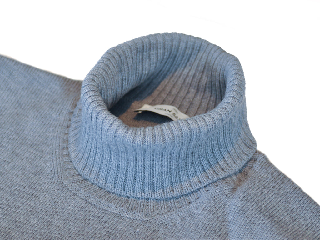 Gran Sasso Grey Wool Roll Neck Sweater