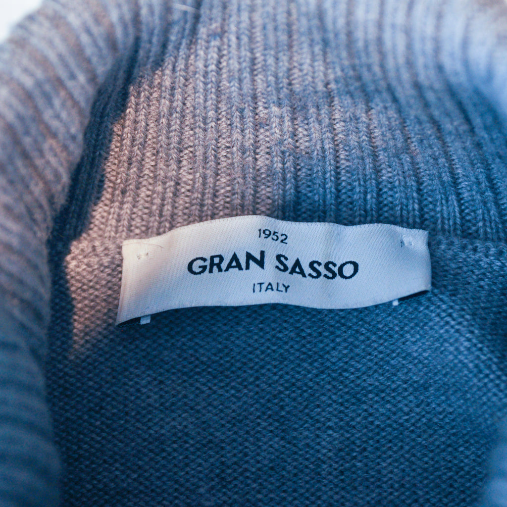 Gran Sasso Grey Wool Roll Neck Sweater