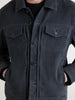 Officine Generale Charcoal Grey Goat Suede Liam Overshirt