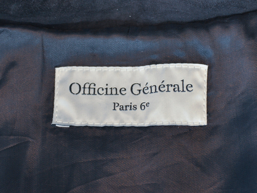 Officine Generale Charcoal Grey Goat Suede Liam Overshirt
