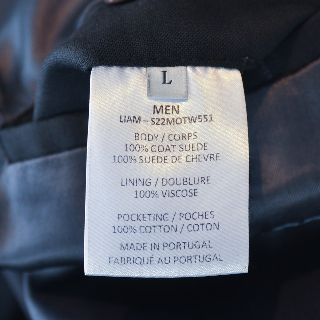 Officine Generale Charcoal Grey Goat Suede Liam Overshirt