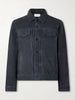 Officine Generale Charcoal Grey Goat Suede Liam Overshirt
