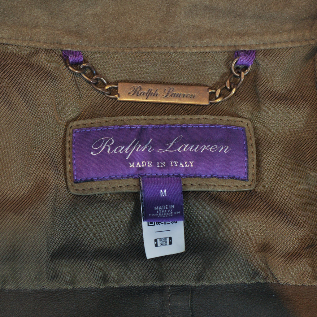 Ralph Lauren Purple Label Green Lamb Suede Overshirt