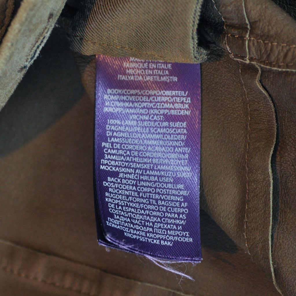 Ralph Lauren Purple Label Green Lamb Suede Overshirt