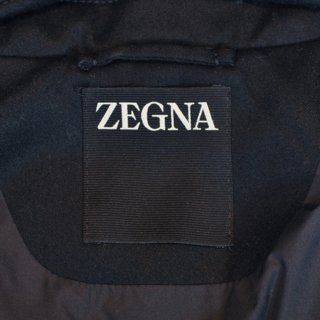 Ermenegildo Zegna Black Wool Down Parka