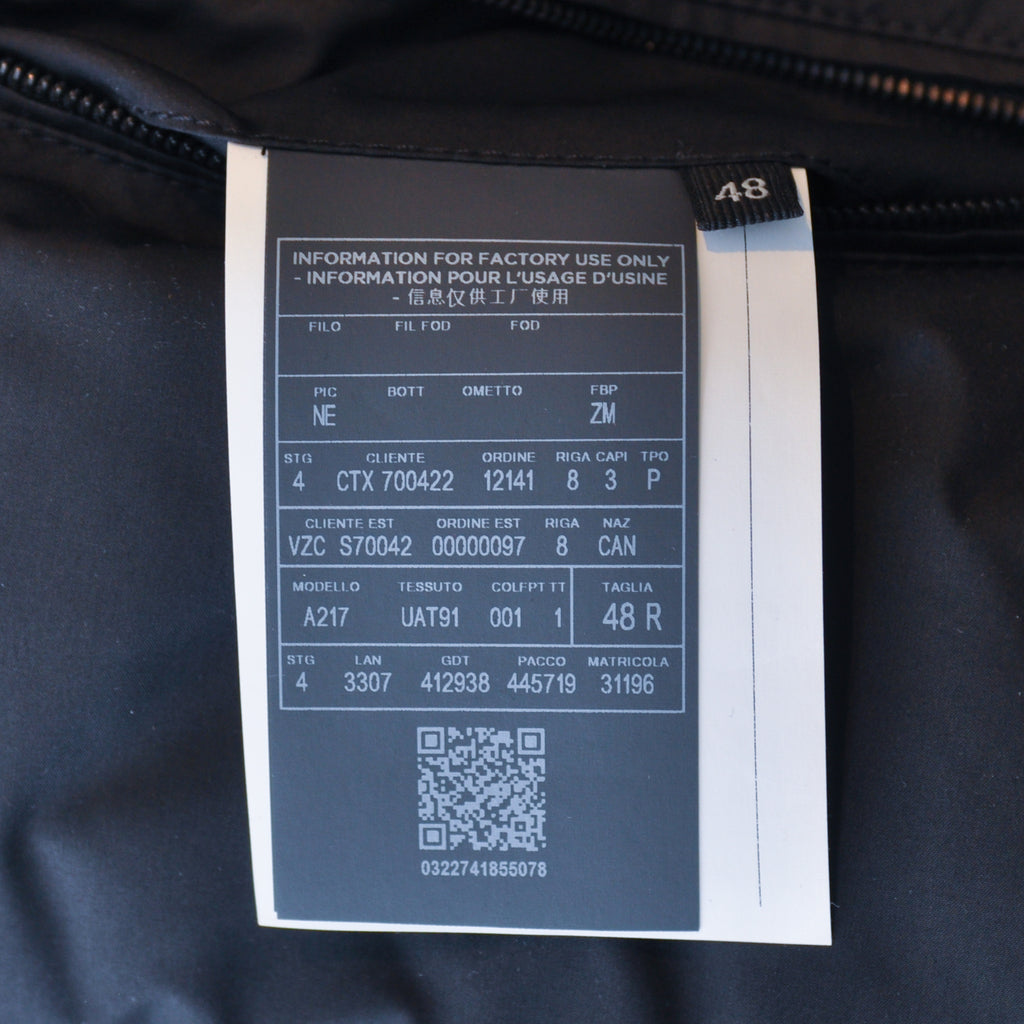 Ermenegildo Zegna Black Wool Down Parka