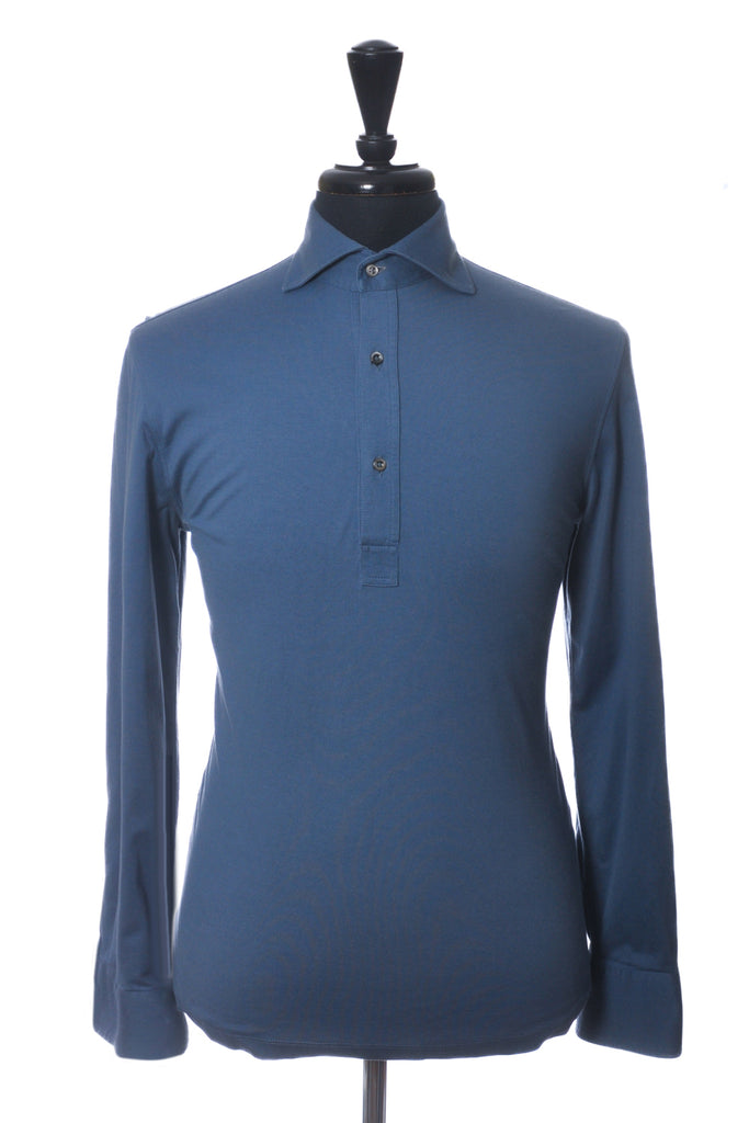 Brunello Cucinelli Blue Jersey Regular Fit Shirt