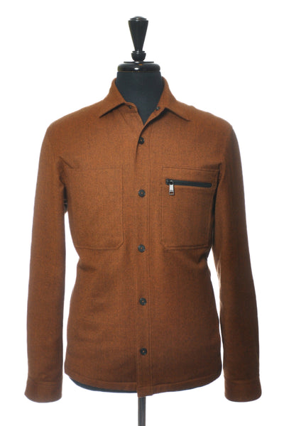 Ermenegildo Zegna Brown Techmerino Wool Overshirt