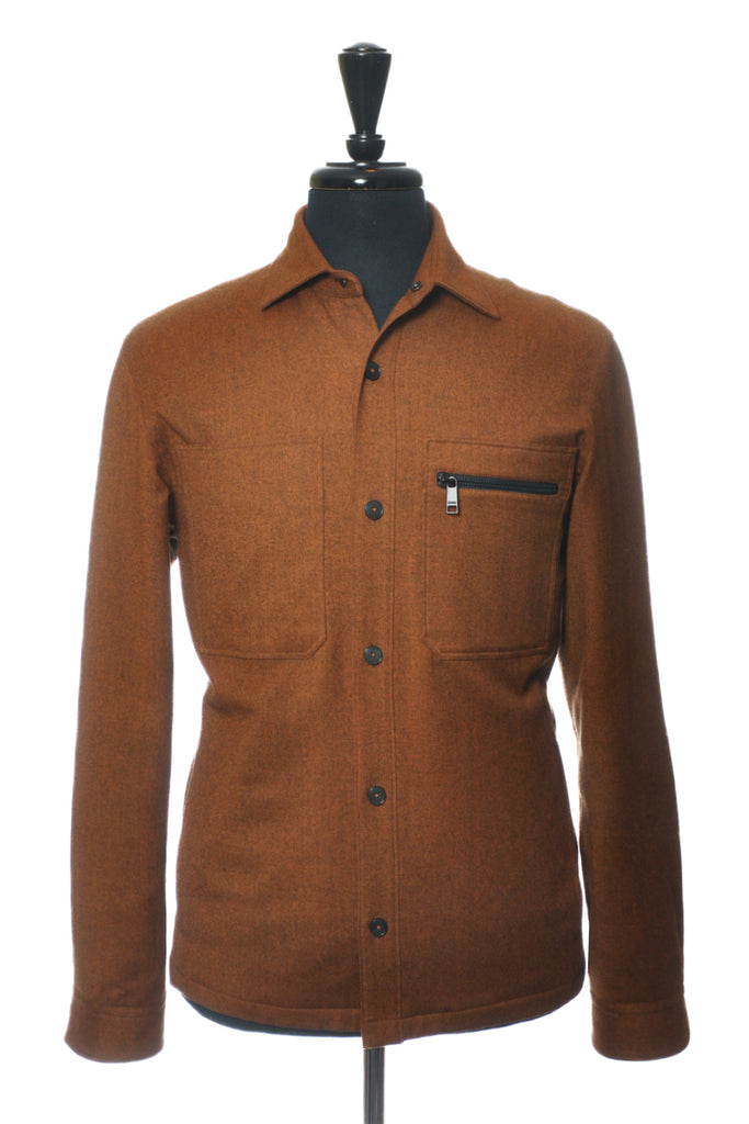 Ermenegildo Zegna Brown Techmerino Wool Overshirt