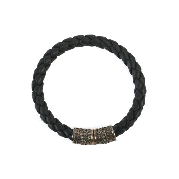 Stephen Webster London Black Braided Leather Bracelet
