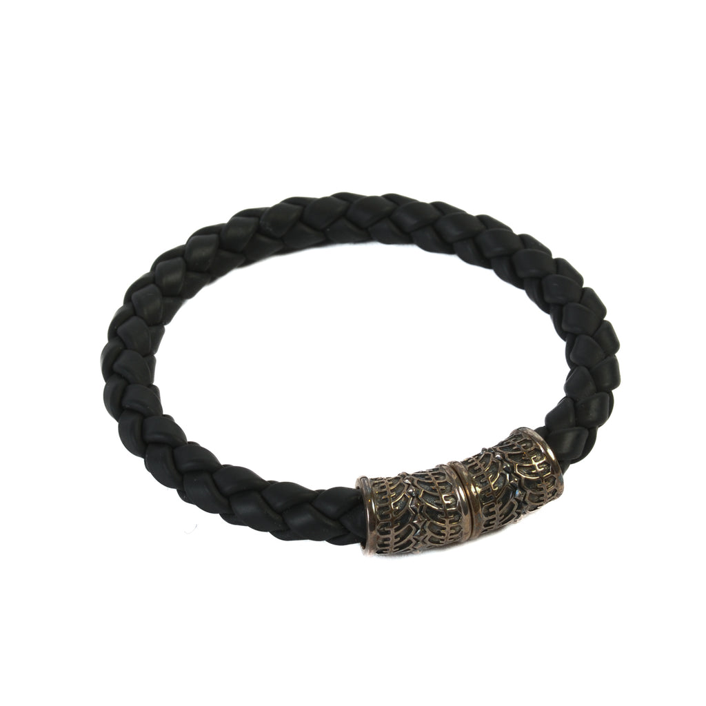 Stephen Webster London Black Braided Leather Bracelet