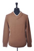 Hugo Boss Brown Italian Yarn Marzio V-Neck Sweater