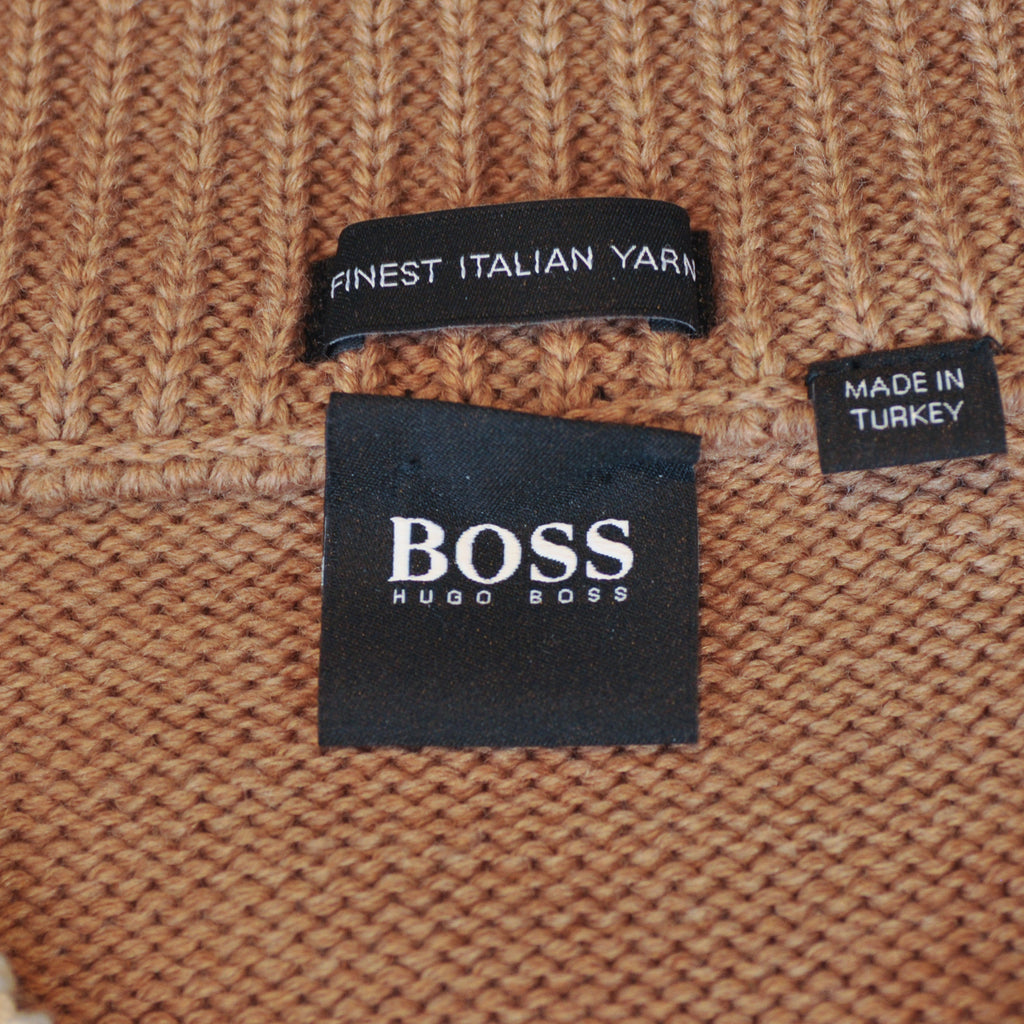 Hugo Boss Brown Italian Yarn Marzio V-Neck Sweater