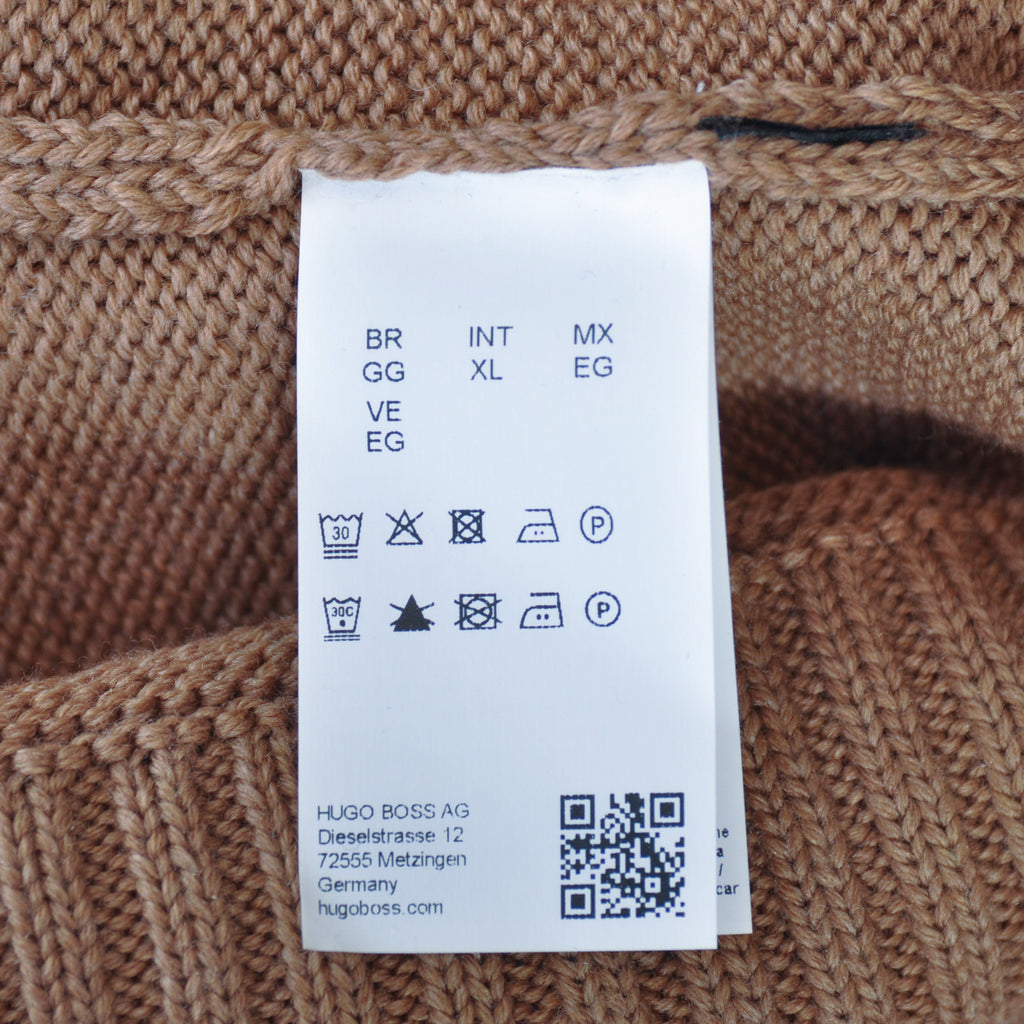 Hugo Boss Brown Italian Yarn Marzio V-Neck Sweater