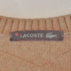 Lacoste Brown Chevron Knit Camel Hair V-Neck Sweater
