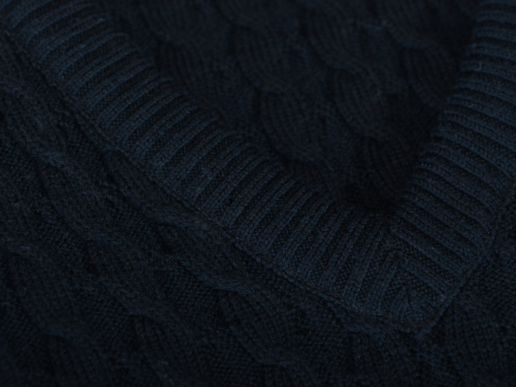 Lacoste Black Cable Knit V-Neck Sweater