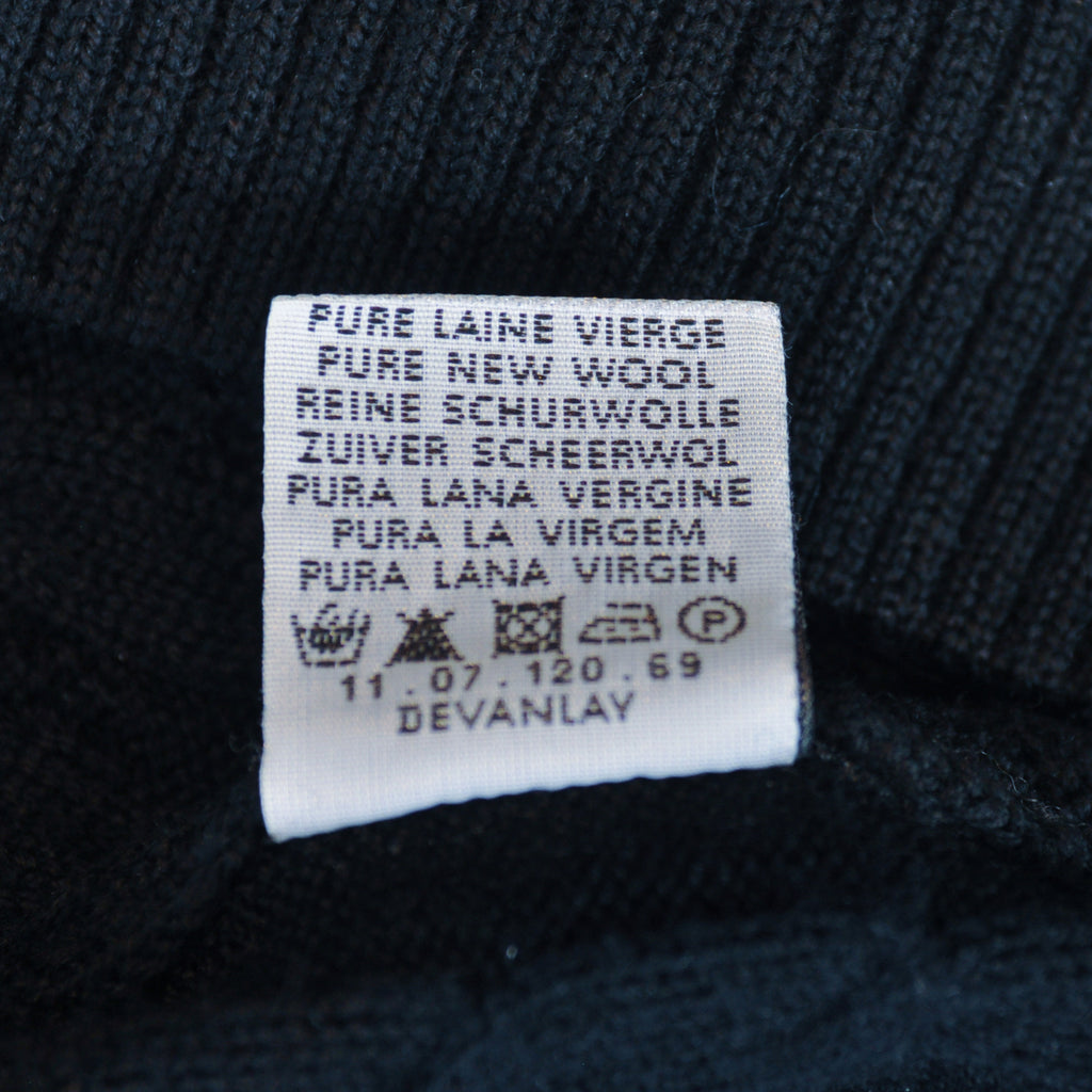 Lacoste Black Cable Knit V-Neck Sweater