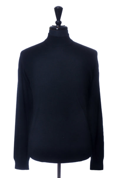 Gran Sasso Black Mock Neck Sweater