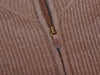 Harry Rosen Brown Ribbed Cashmere Full Zip Sweater