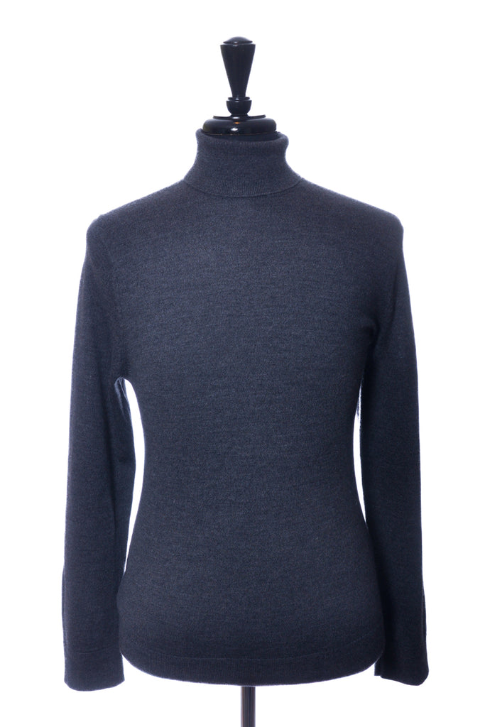 Banana Republic Grey Italian Merino Wool Turtle Neck Sweater